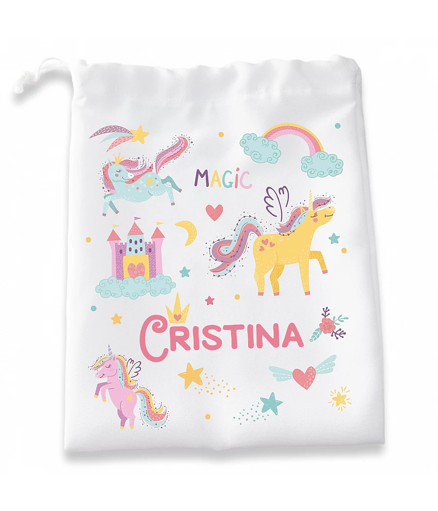 Bolsa con patrones Unicornios